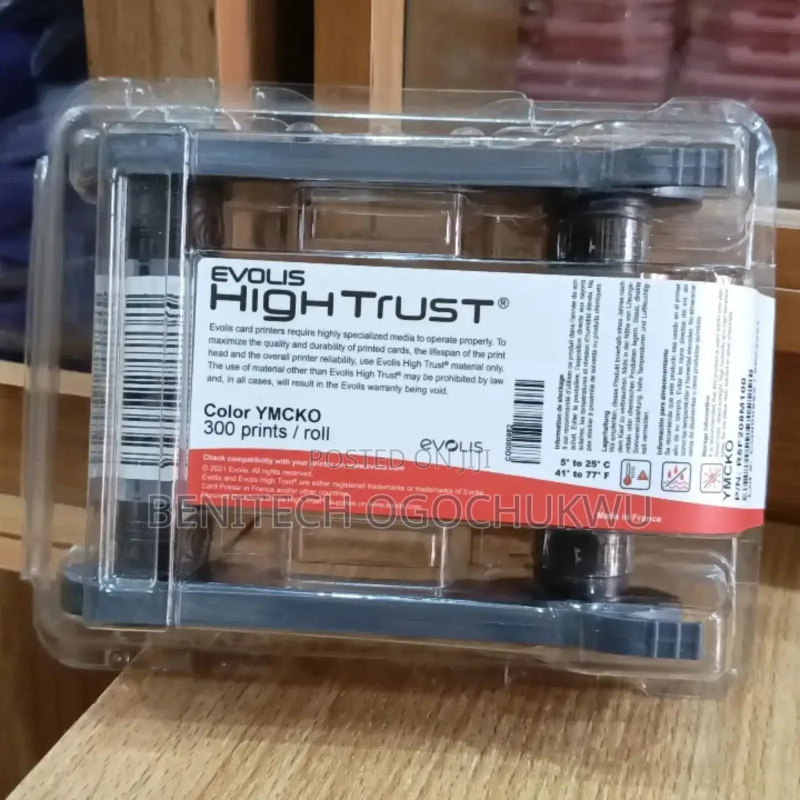 New Evolis High Trust Color YMCKO White 300 Prints Per Roll