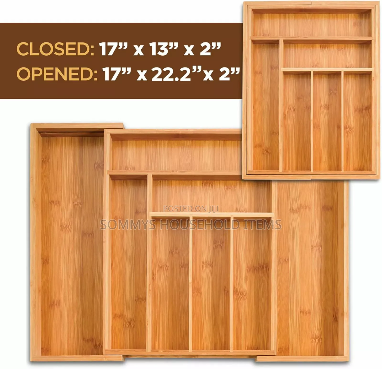 Expandable Bamboo Cutlery Organizer