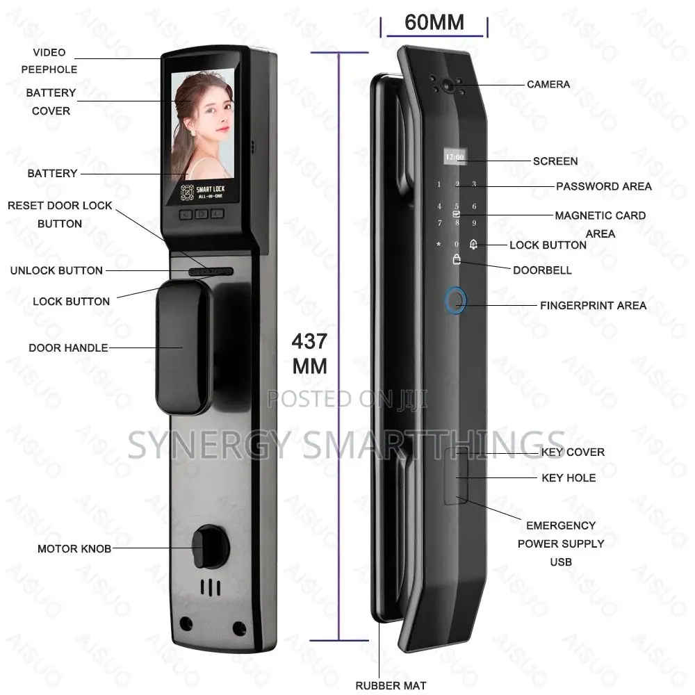 Tuya Smart Security Door Lock With Camera Fingerprints Mechanical Keys