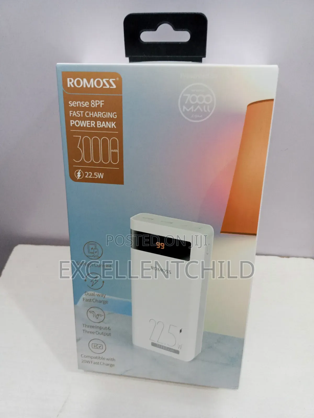 Romoss 30,000mah Sense 8pf Fast Charging Power Bank 22.5w