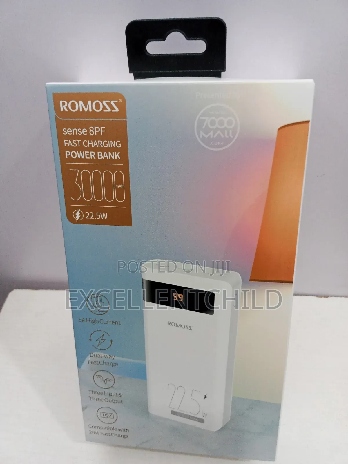 Romoss 30,000mah Sense 8pf Fast Charging Power Bank 22.5w
