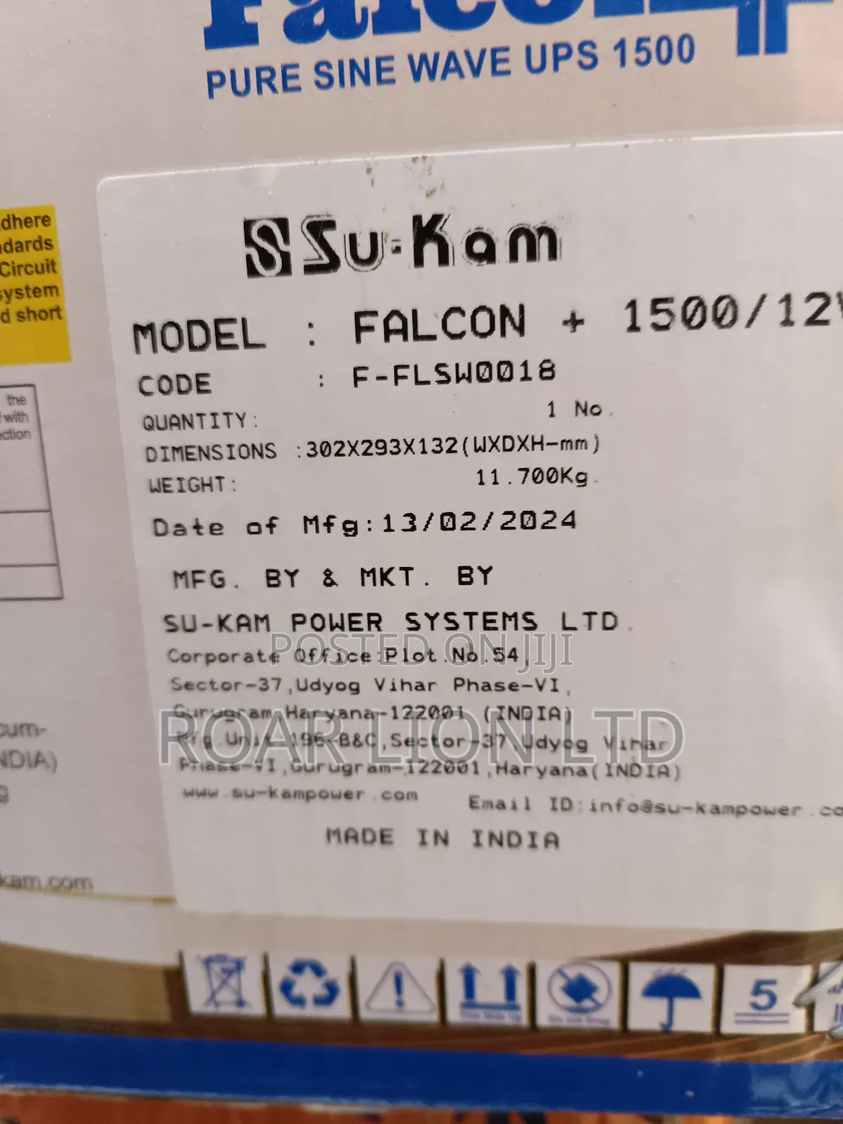 Su-Kam 1.5kva Solar INVTERTER
