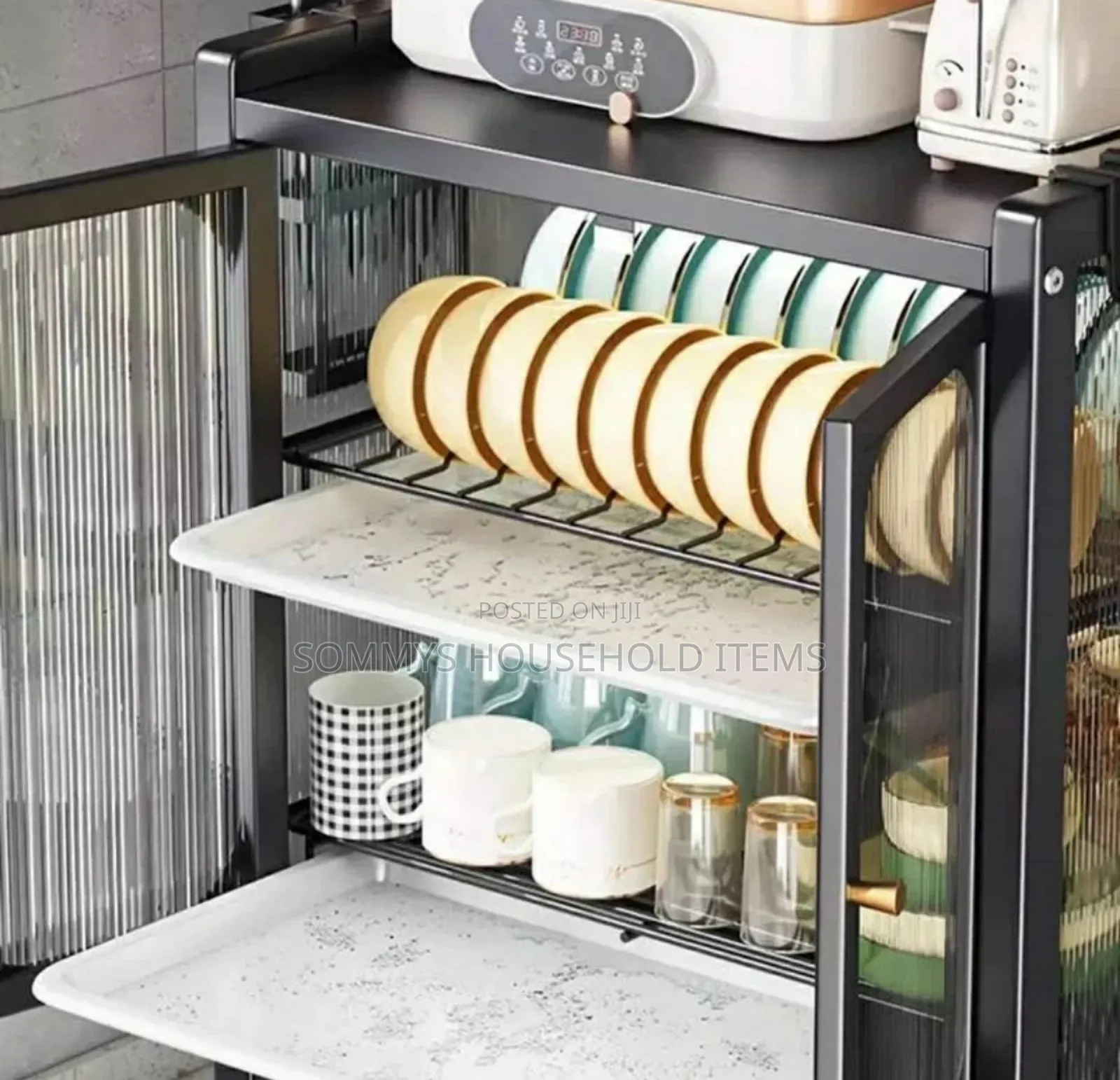 Quality Multi Purpose Dish Rack With Drawer and Doors.
