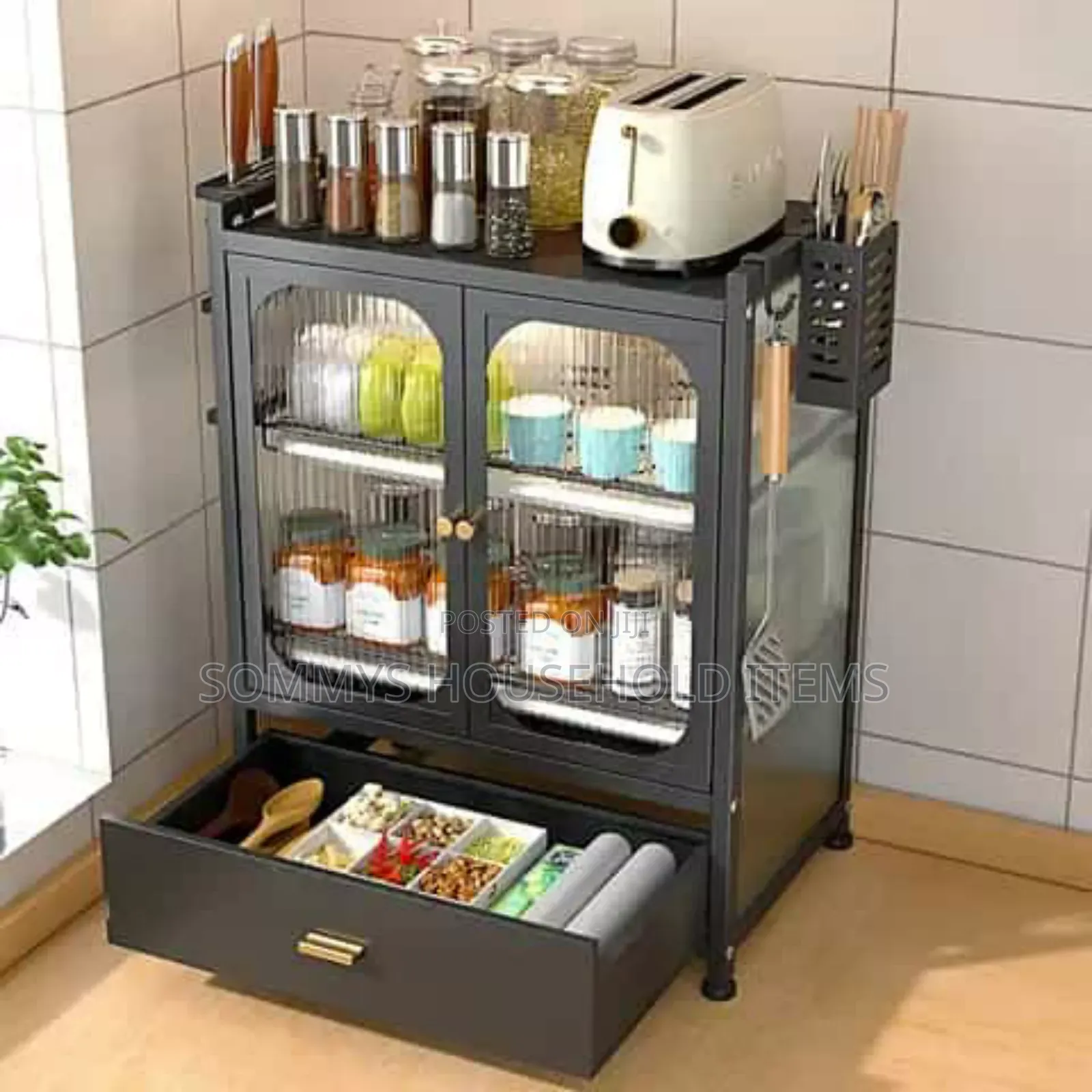Quality Multi Purpose Dish Rack With Drawer and Doors.