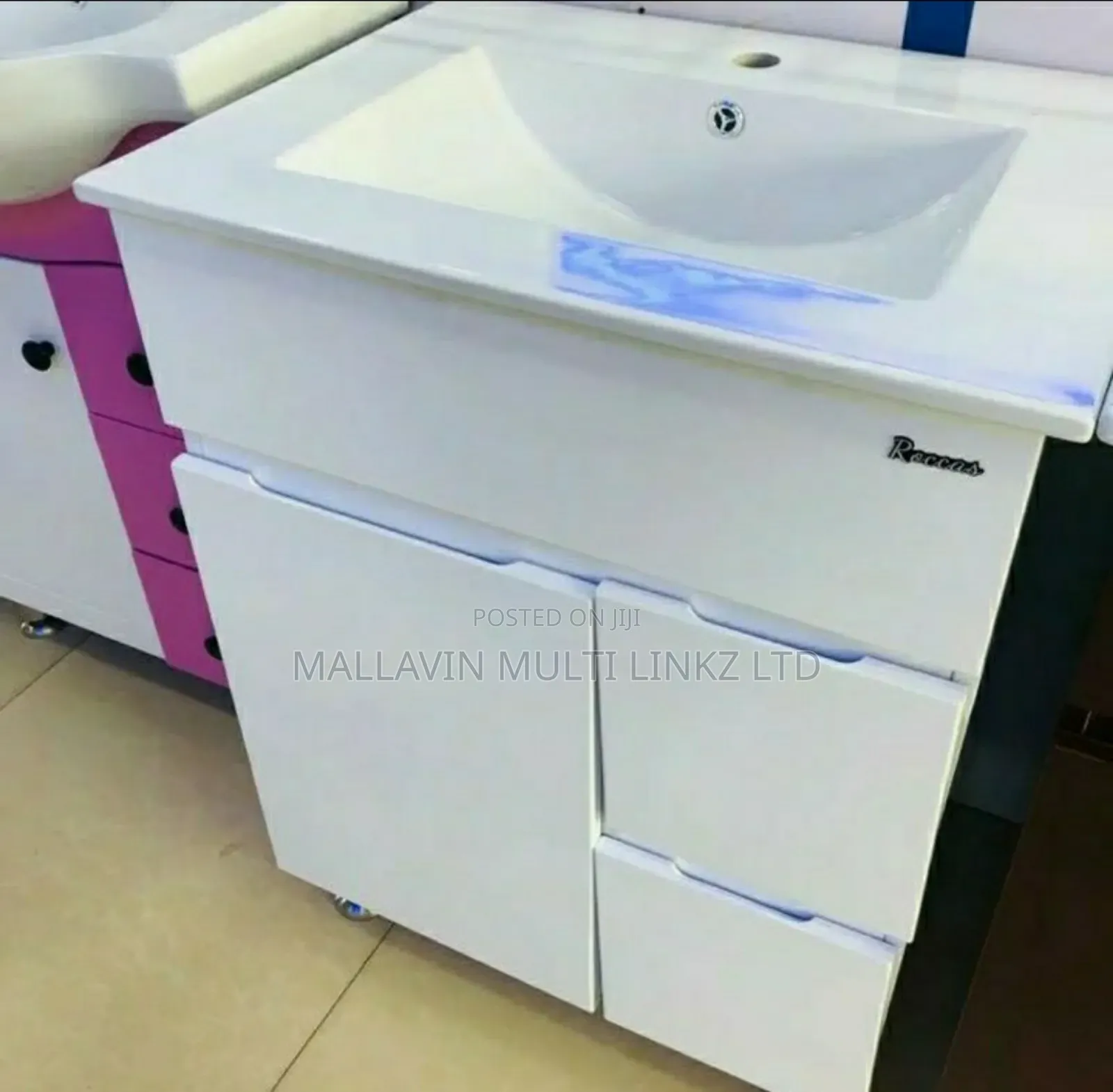 White PVC Cabinet Basin
