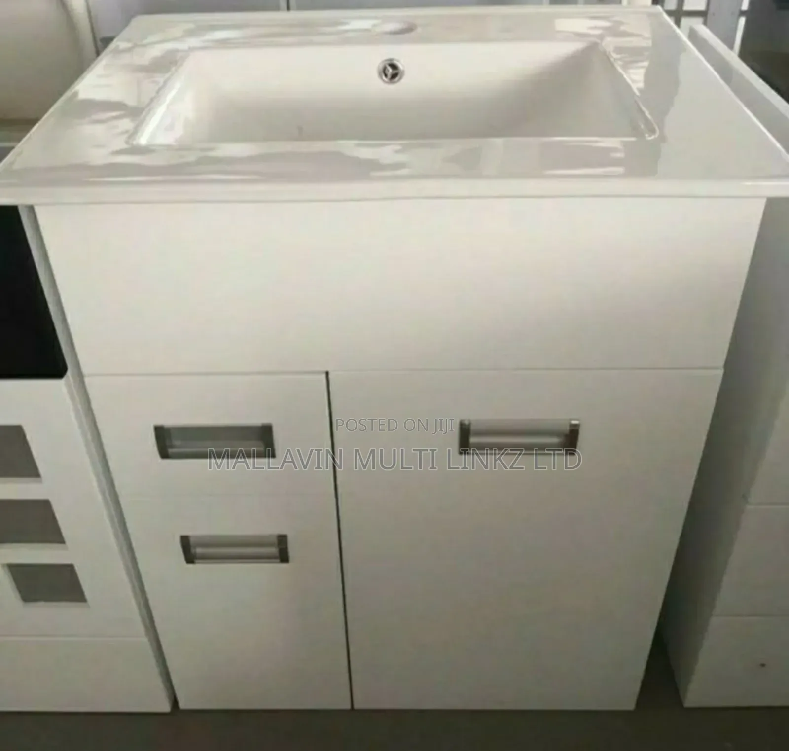 White PVC Cabinet Basin