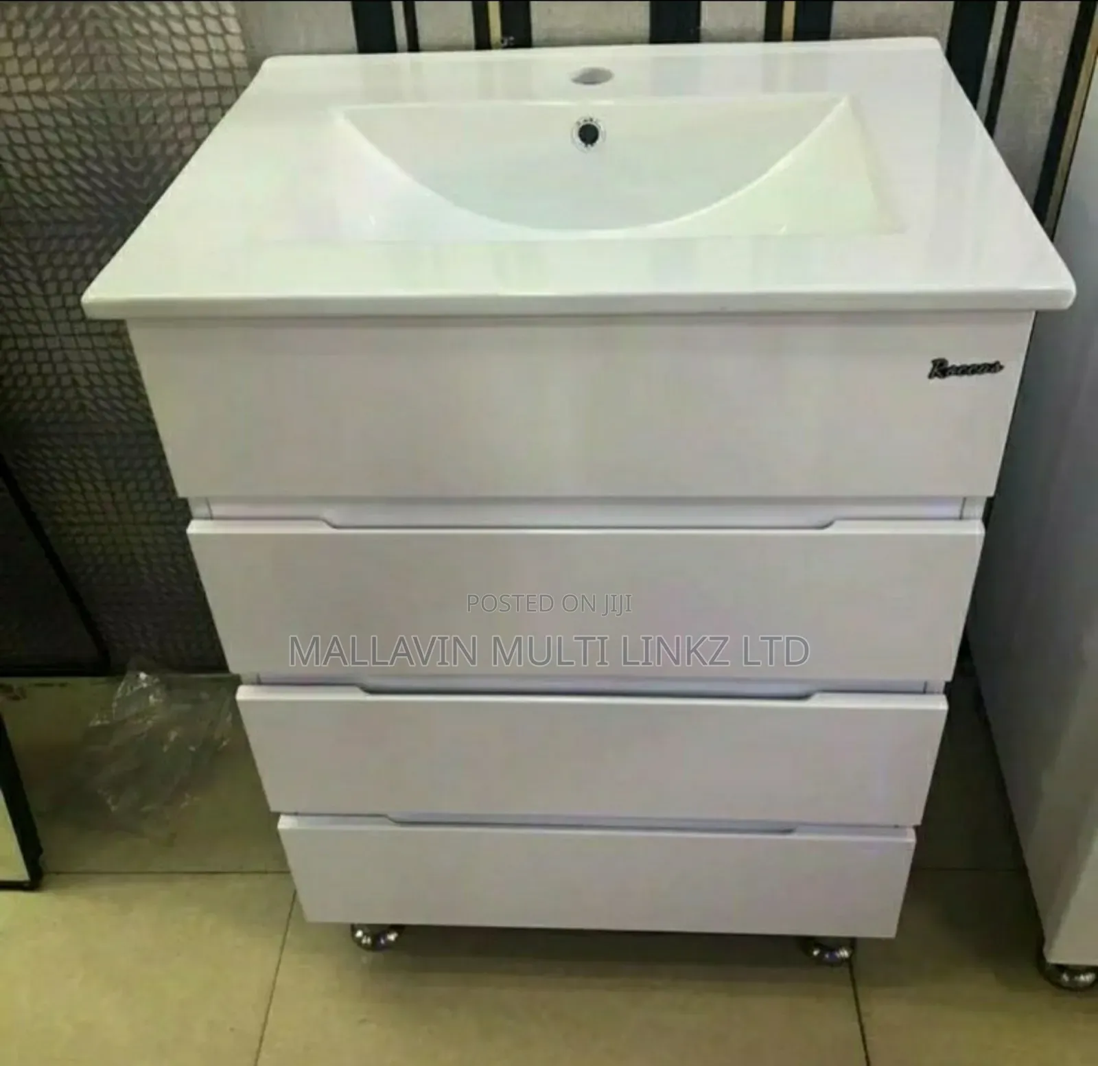 White PVC Cabinet Basin