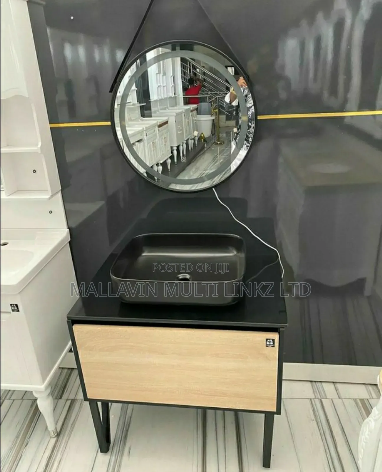 Cabinet Basin Sets With Modern Led Mirrors