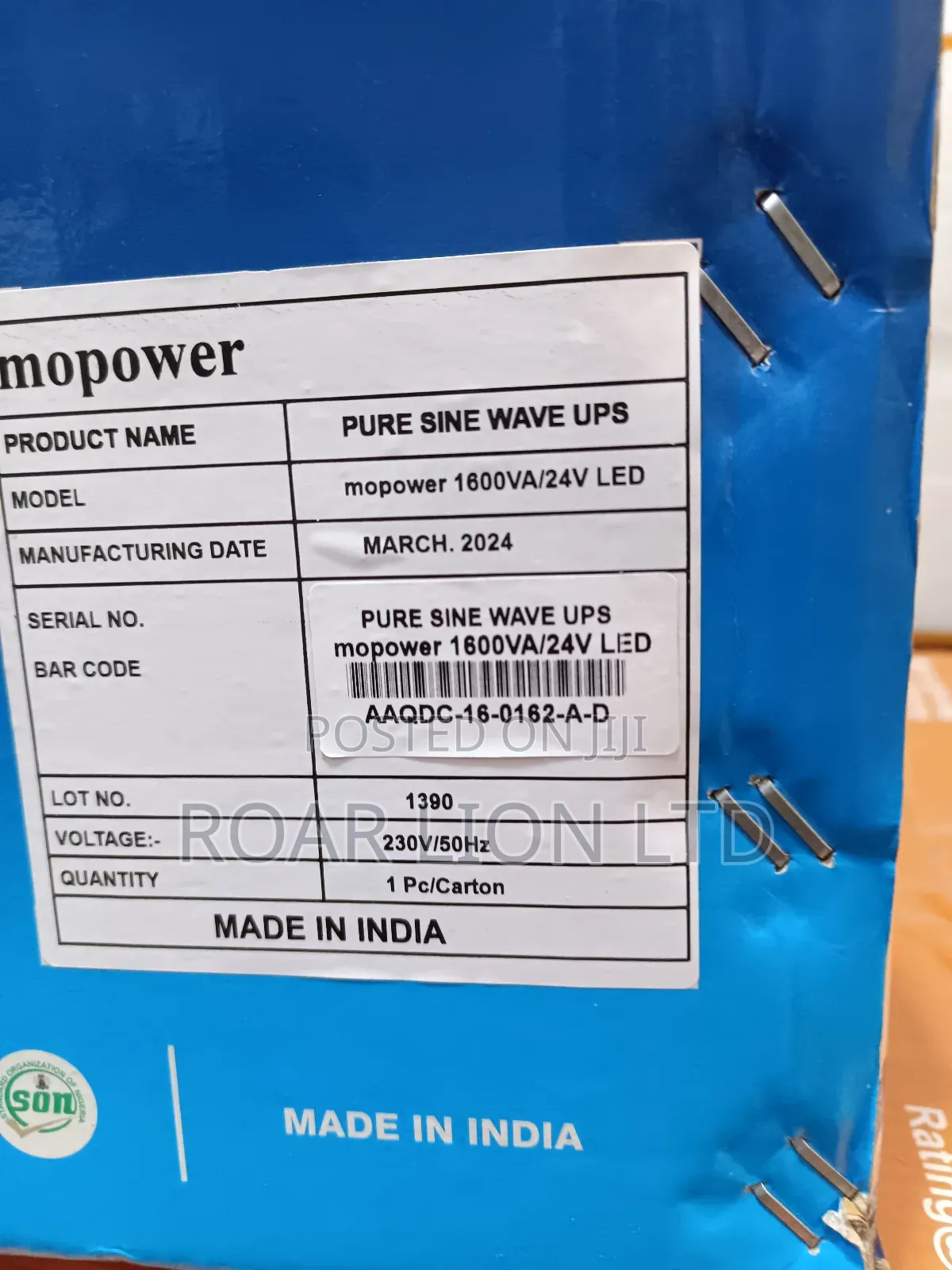Mopower 1.6kva Solar Inverter