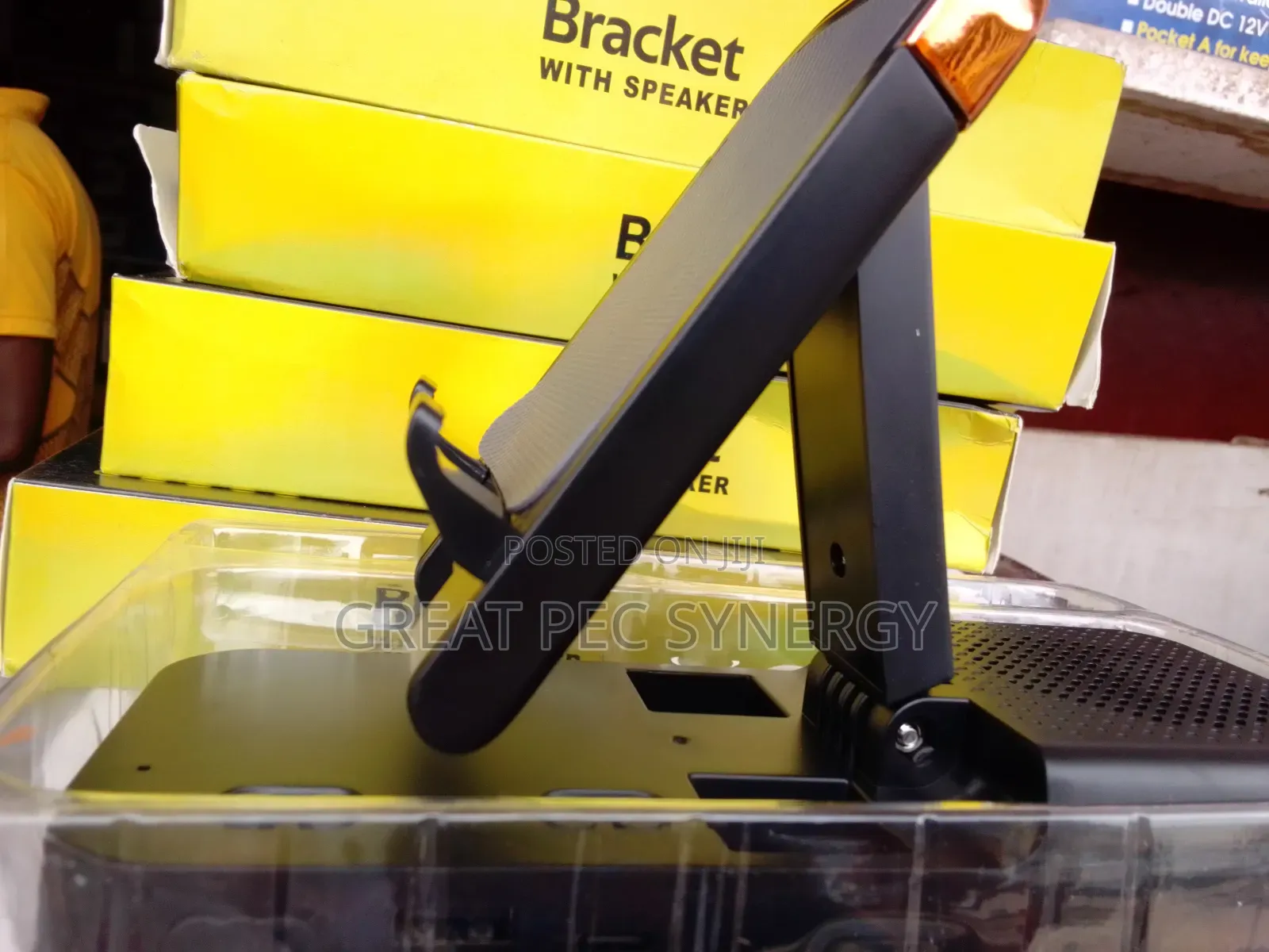 Phone Stand and Holder With Speaker Bracket