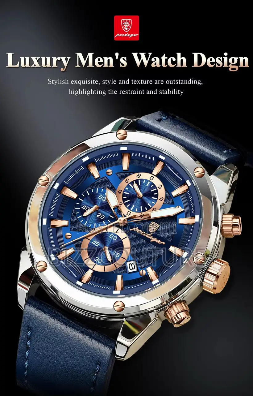 Original Poedagar Chronograph Color Selection Leather Watch