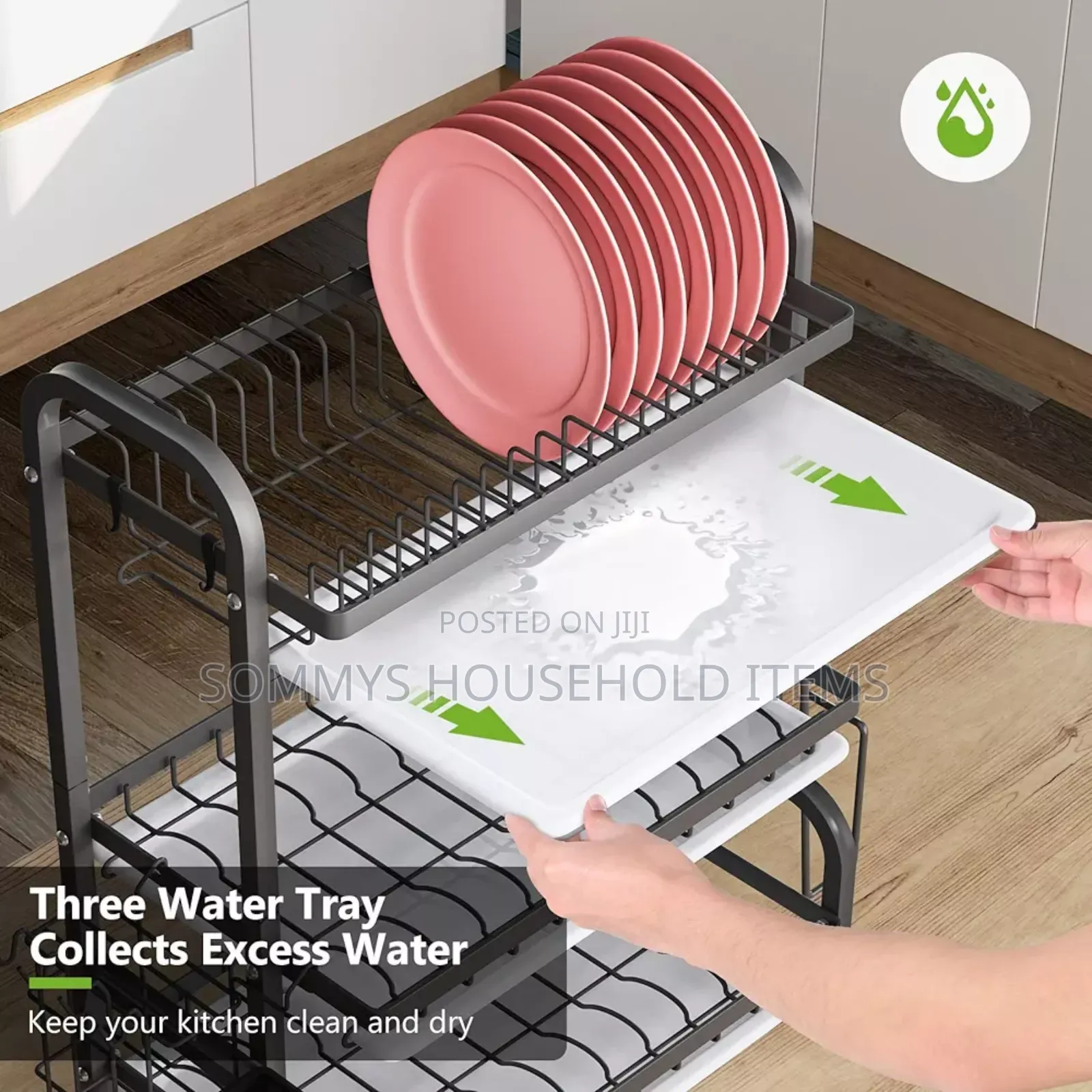 3layers Plate Rack With Draining Tray
