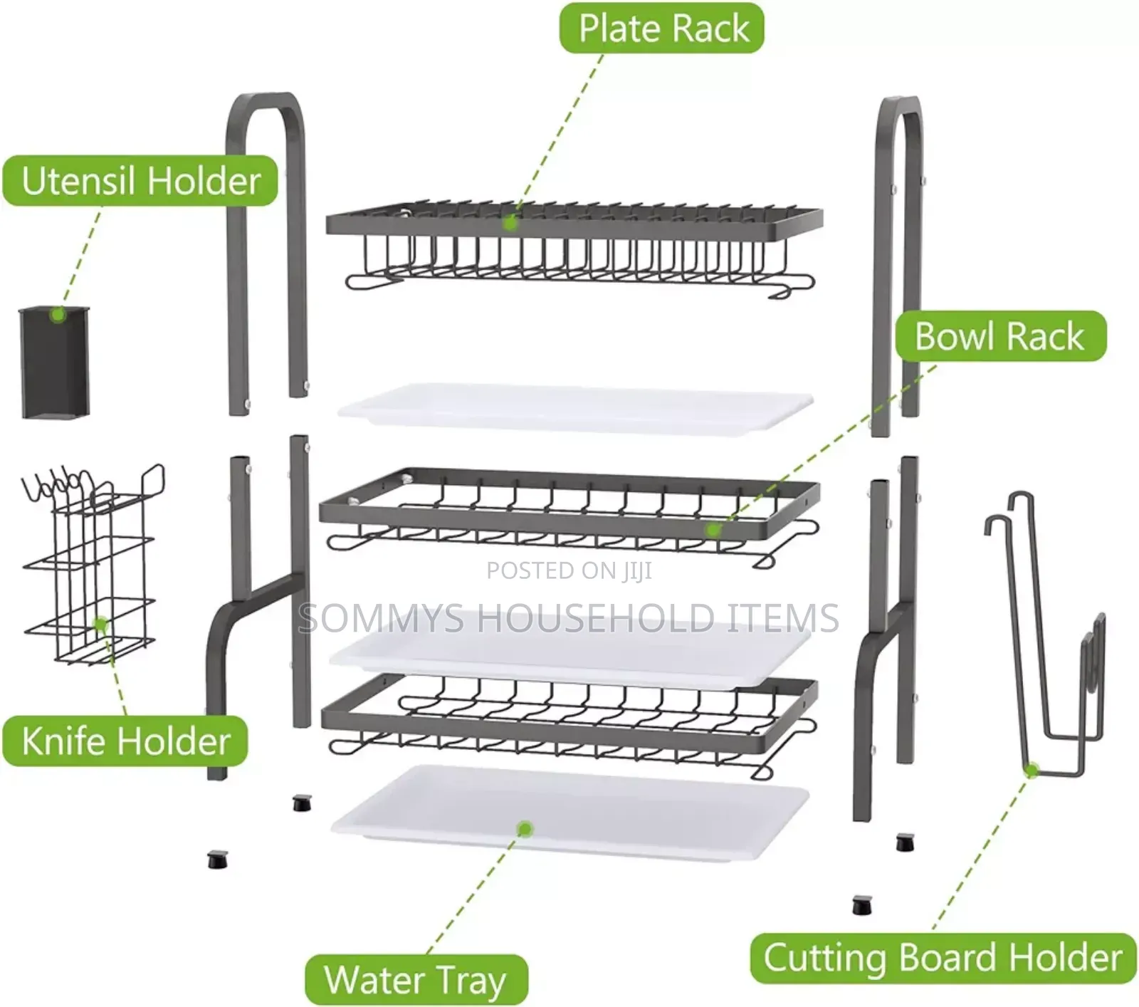 3layers Plate Rack With Draining Tray