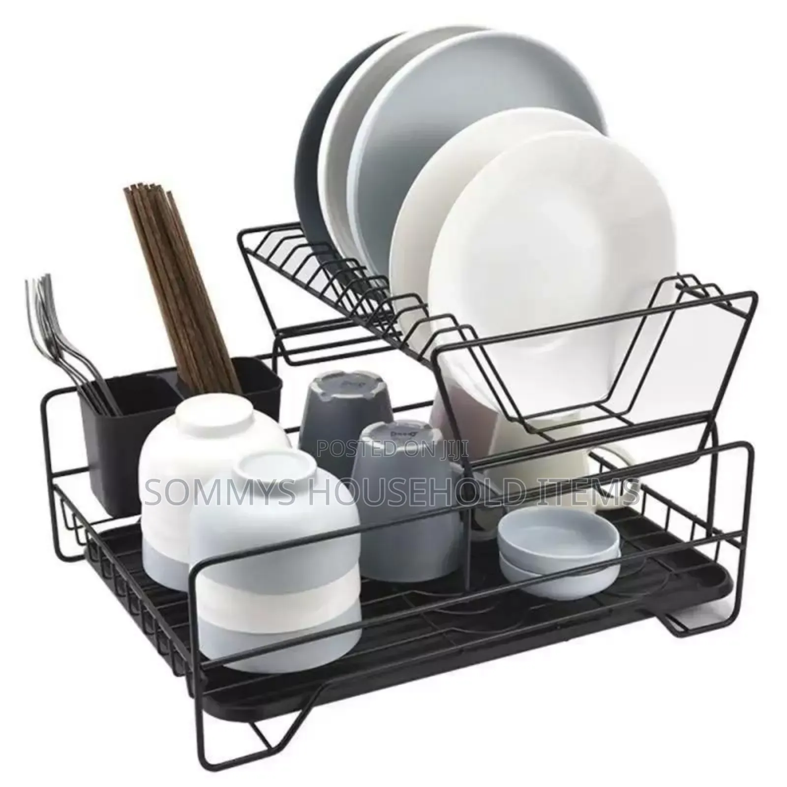 2tier Plate Rack With Cutlery Holder