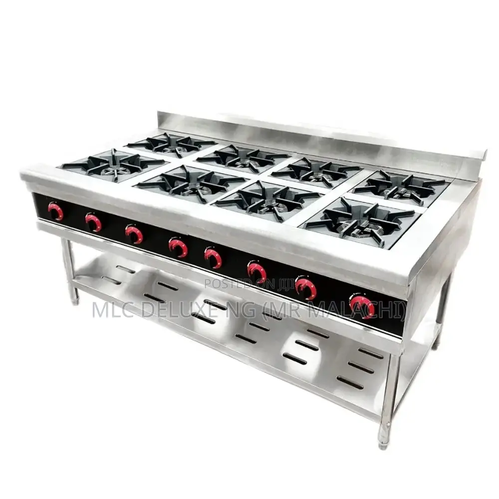 8 Burners Industrial Gas Cooker (Restaurant/Hotel)Blue Flame