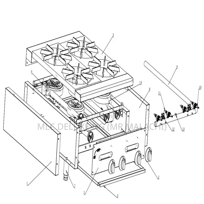4 Burners Table Top Kitchen Gas Stove / Heavy Gas Cooker