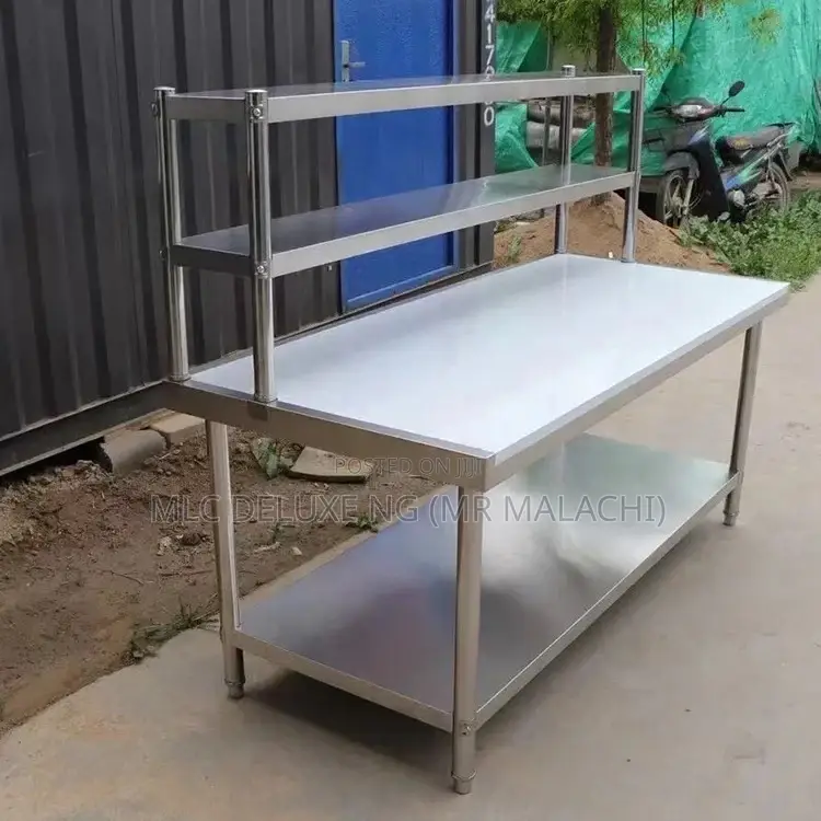 6ft Stainless Kitchen Table/Stainless Table With Upper Layer