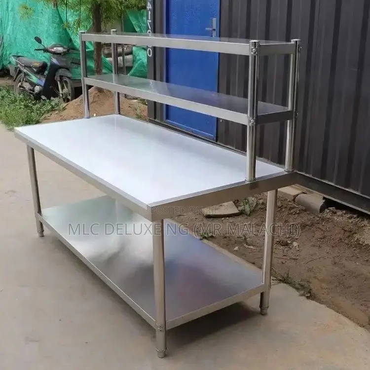 6ft Stainless Kitchen Table/Stainless Table With Upper Layer