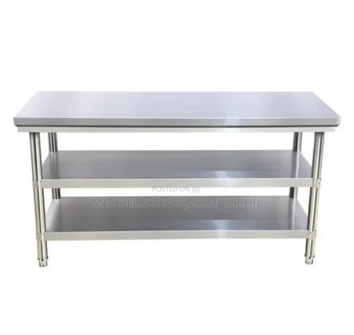 3layered Stainless Steel Kitchen Solid Table 4ft Steel Table