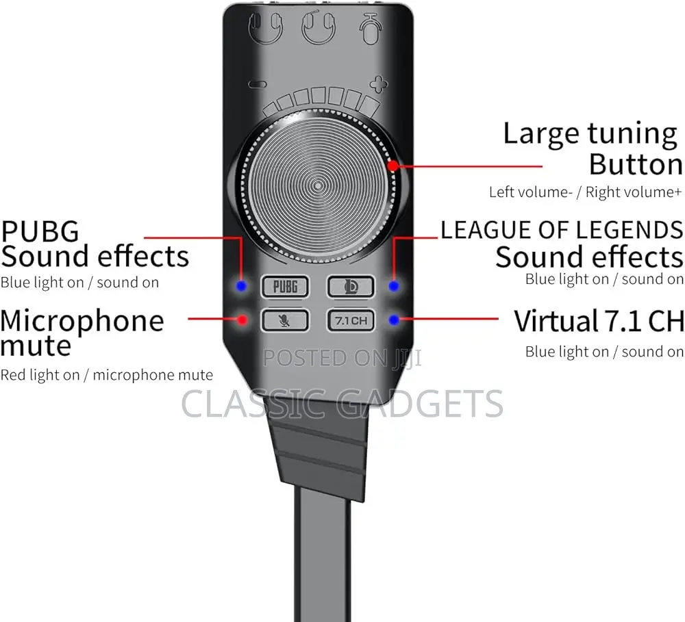 External Virtual 7.1 Channel Sound Card 3.5mm Audio Mic Jack