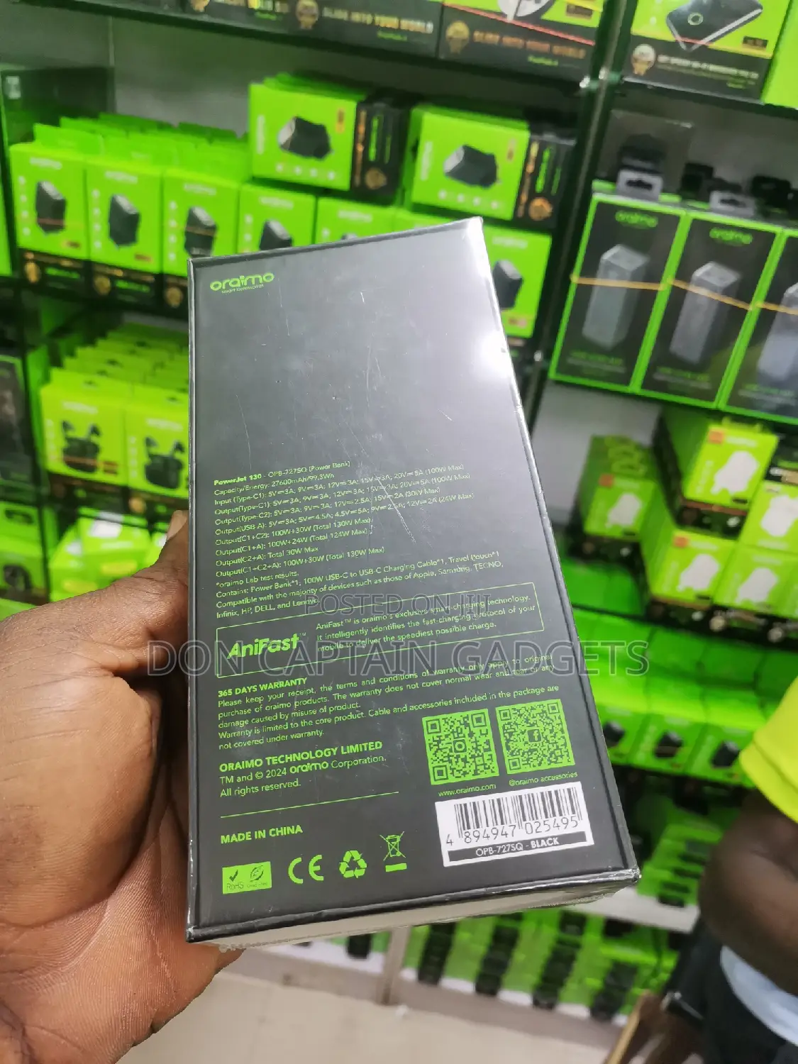 Oraimo Power Bank 130W / 27,600mah