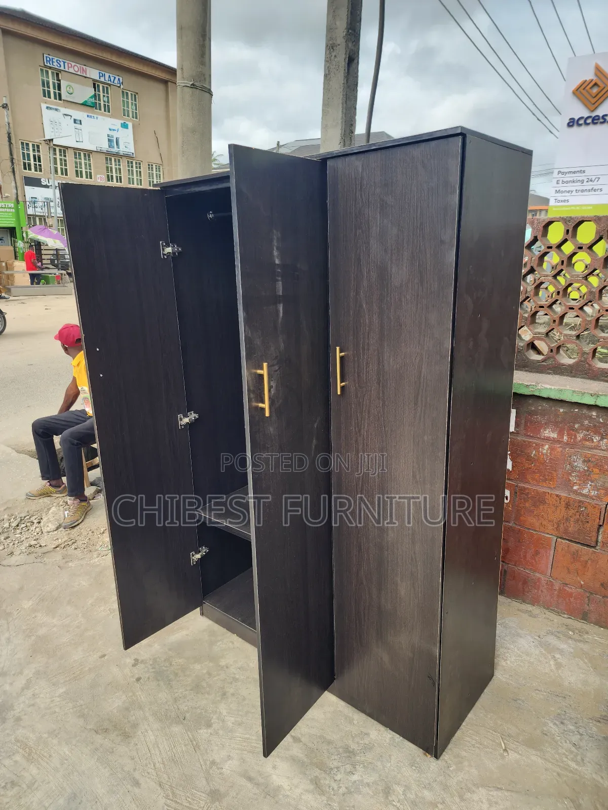 Wooden Three Door Wardrobe Made With Imported HDF Wood