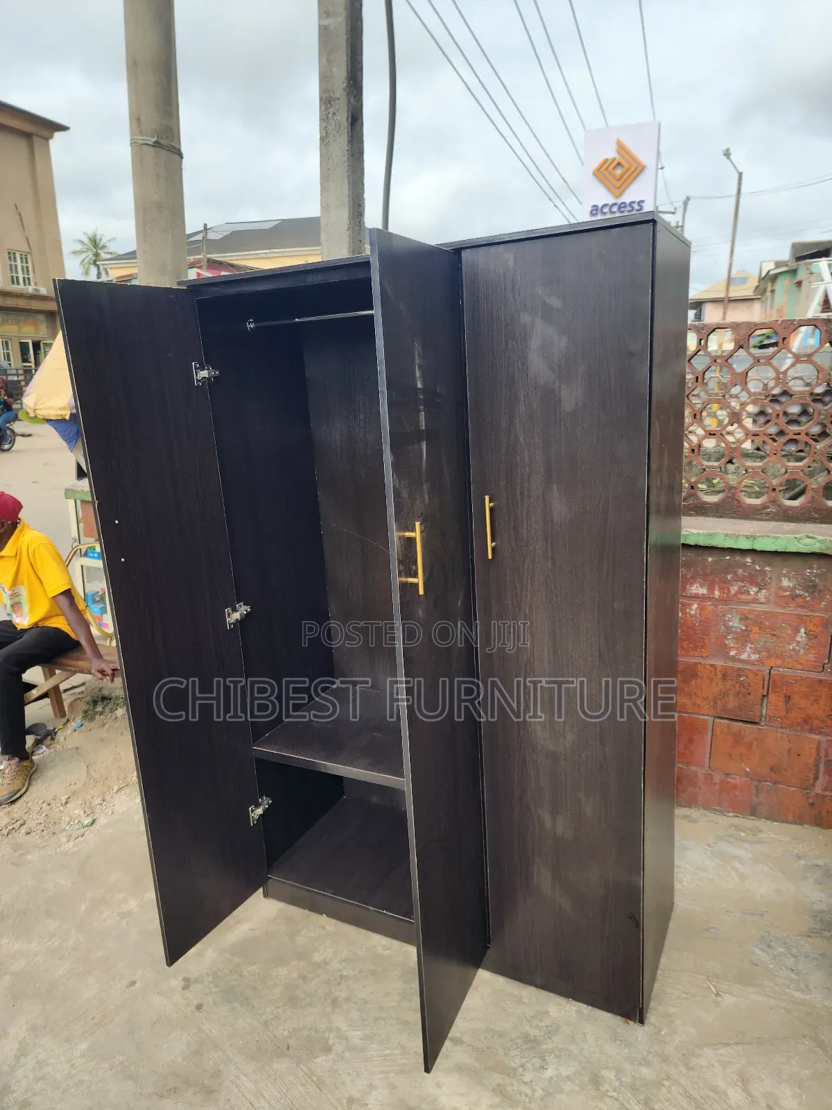 Wooden Three Door Wardrobe Made With Imported HDF Wood