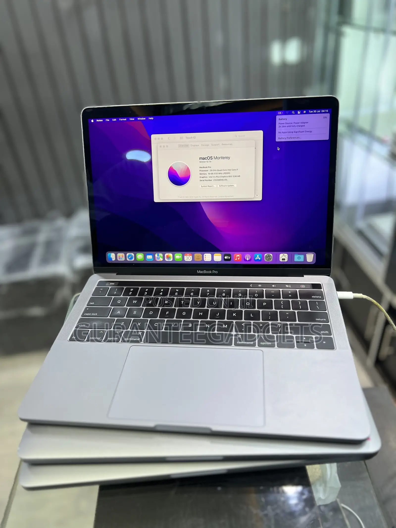 Laptop Apple MacBook Pro 2019 16GB Intel Core i7 SSD 512GB