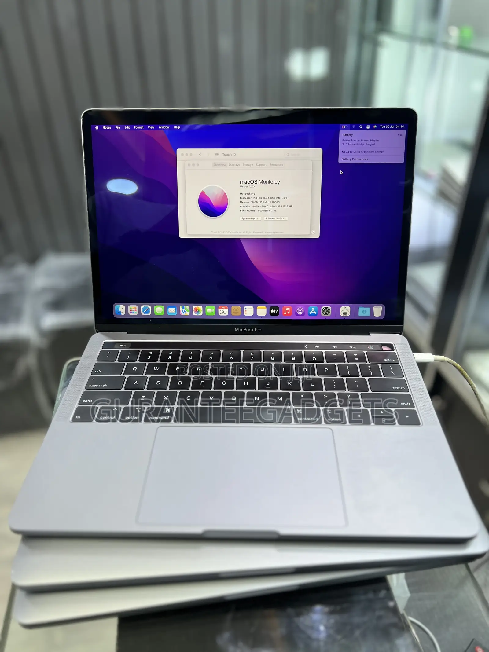 Laptop Apple MacBook Pro 2019 16GB Intel Core i7 SSD 512GB