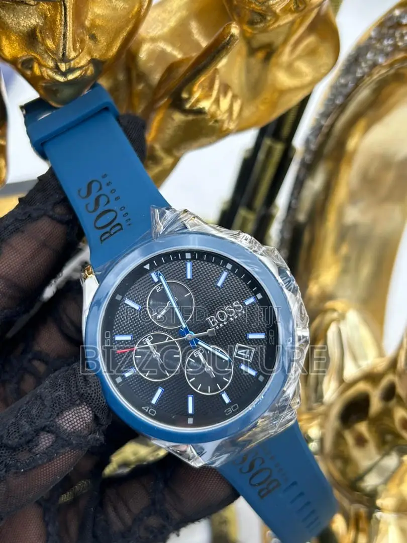 Original Hugo Boss Chronograph Blue Rubber Strap Watch