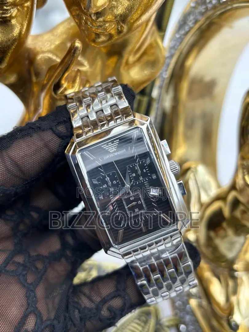 Original Emporio Armani Lady Chronograph Silver Chain Watch