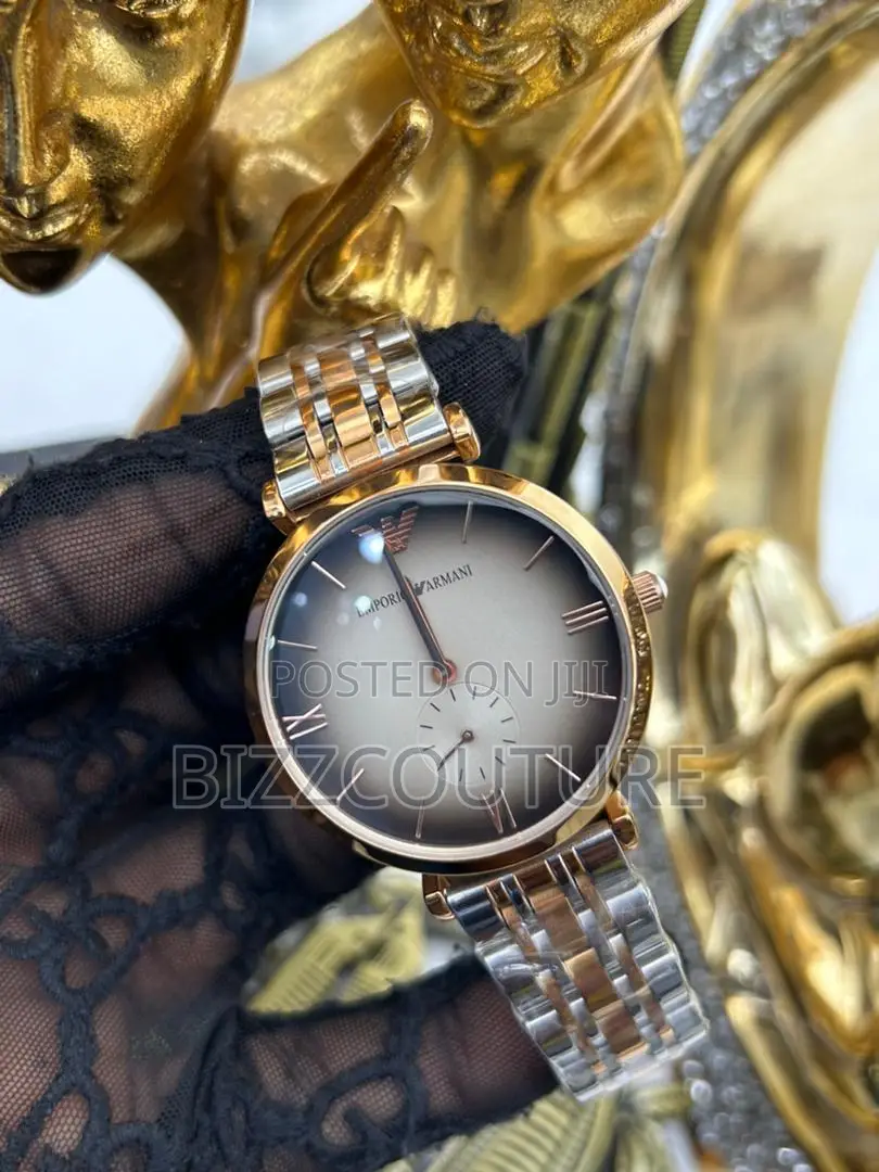 Original Emporio Armani Lady Chronograph Silver Chain Watch