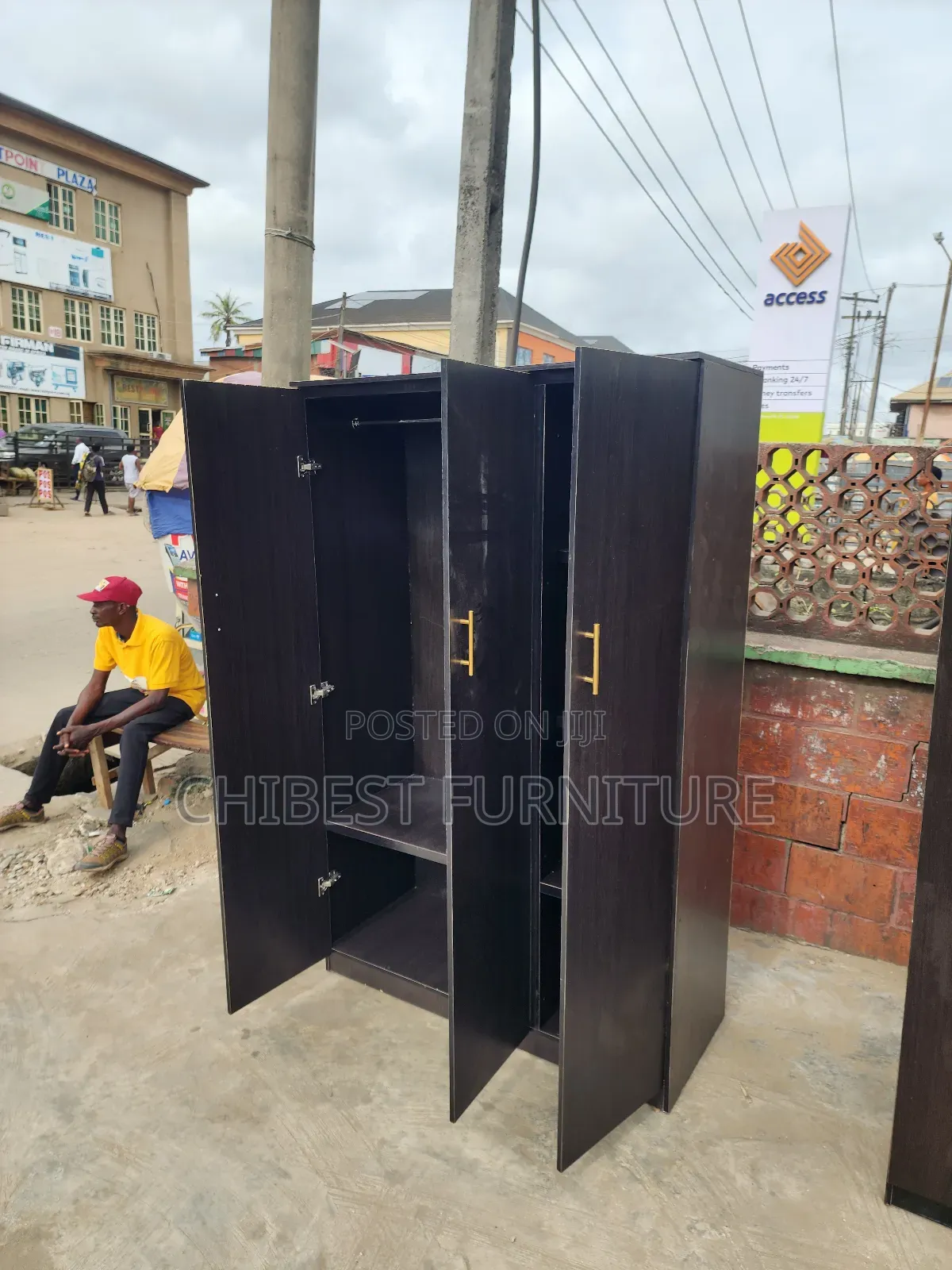Wooden Three Door Wardrobe Made With Imported HDF Wood