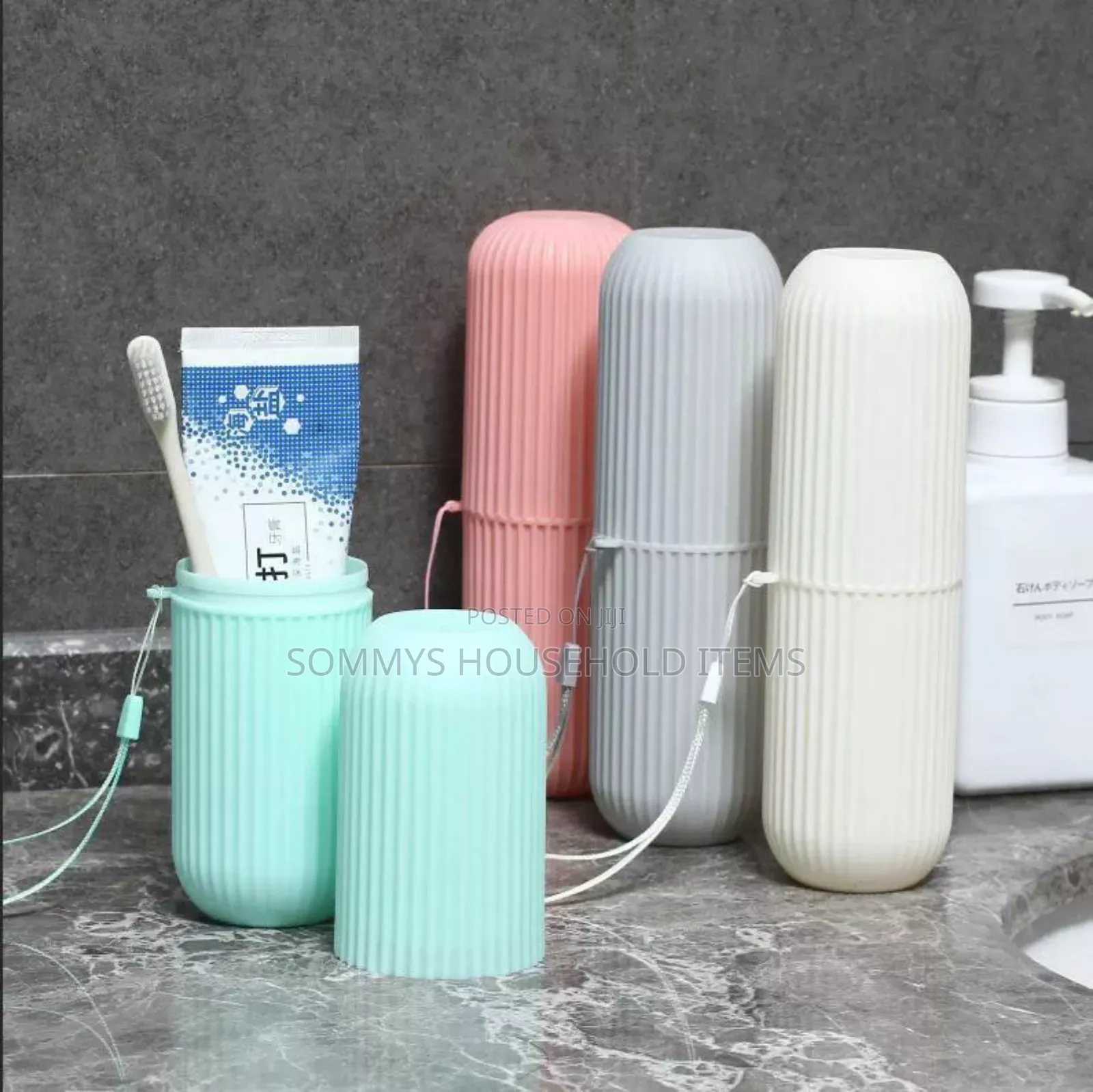 Travel Toothbrush/Paste Holder With Water Cup