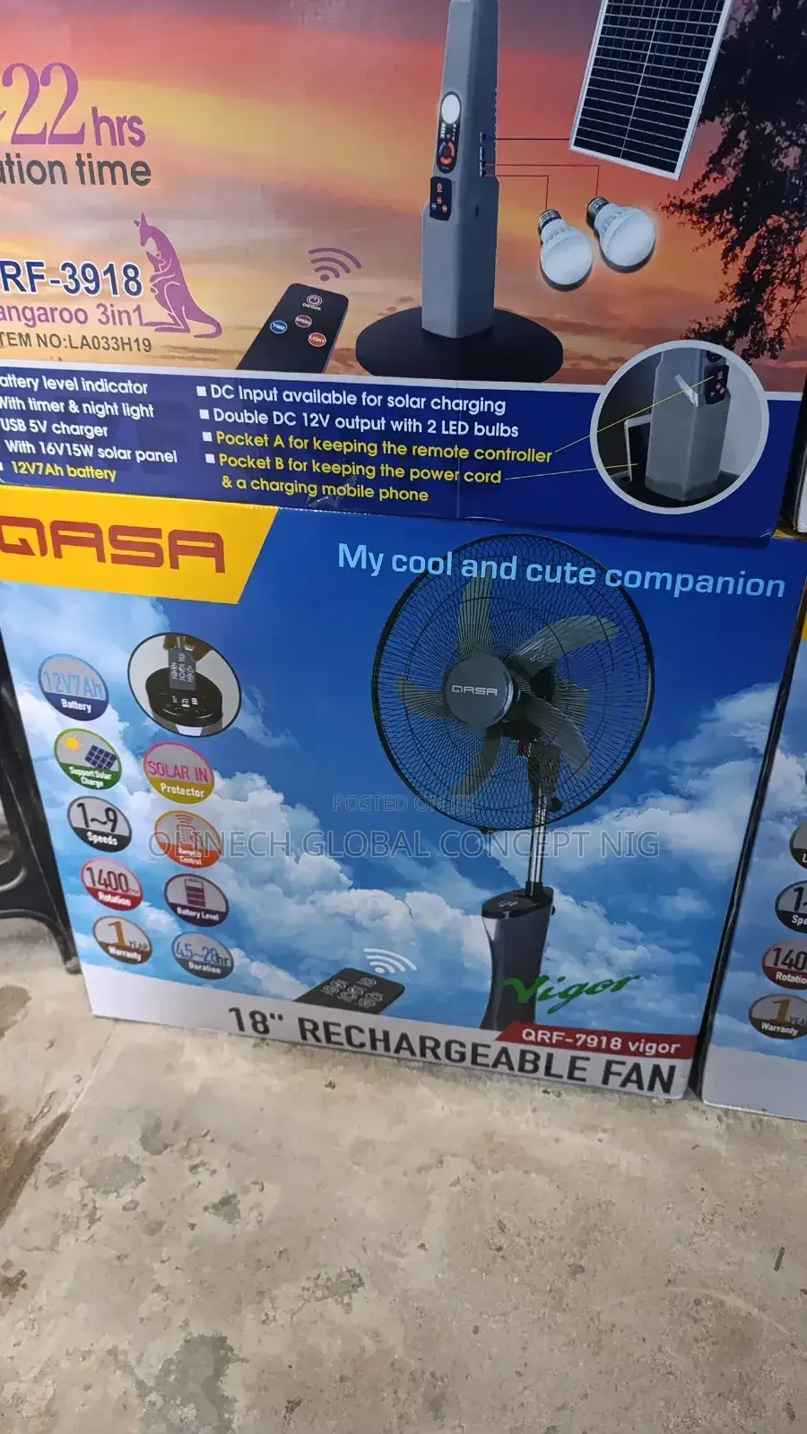Qasa 18 Inches Reachable Standing Fan