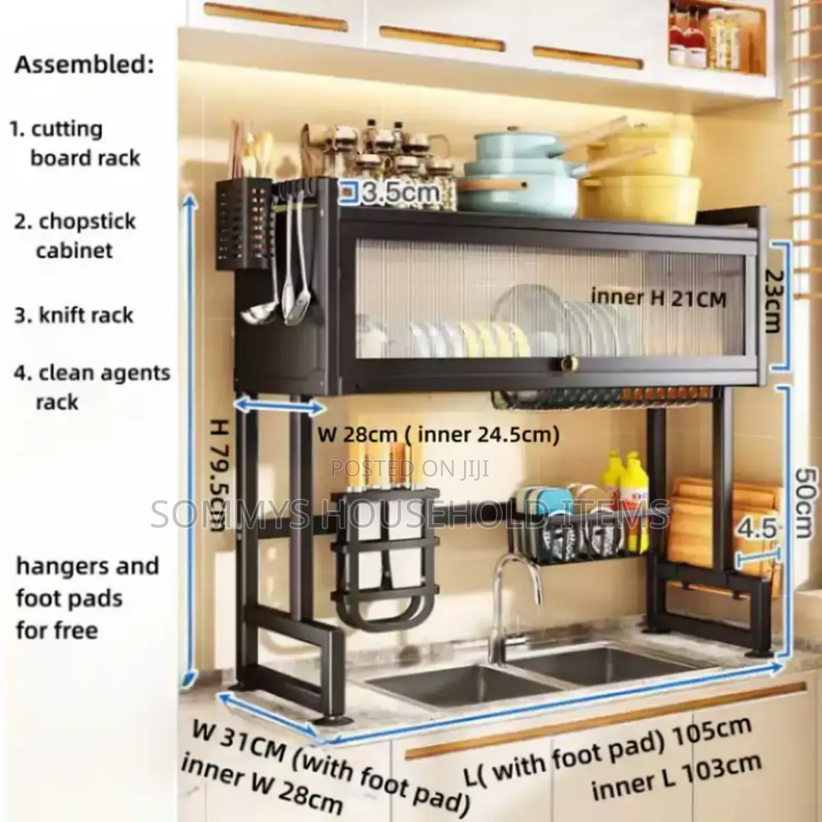 Over the Sink Plate Rack With Glass Cover