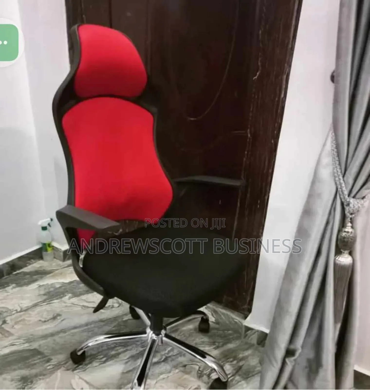 Office Swivel Chair Red Back Blank Seat