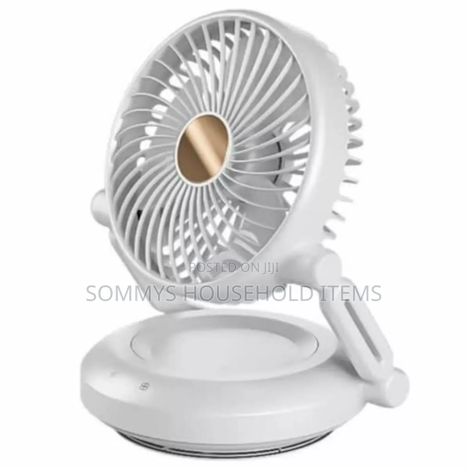 Rechargeable Rotating Desktop Fan With Light