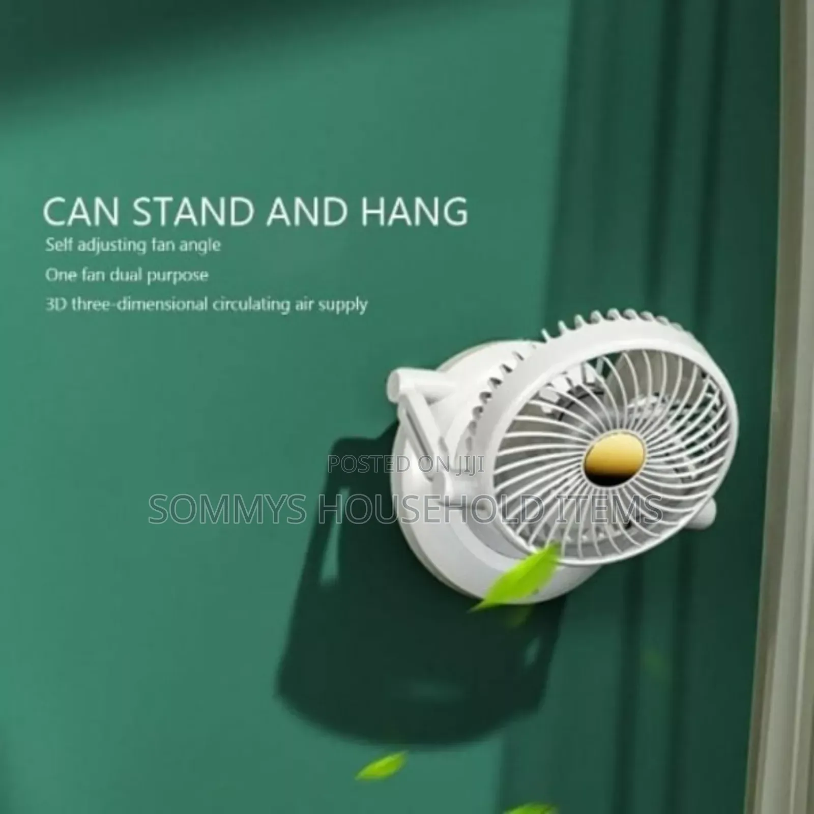 Rechargeable Rotating Desktop Fan With Light