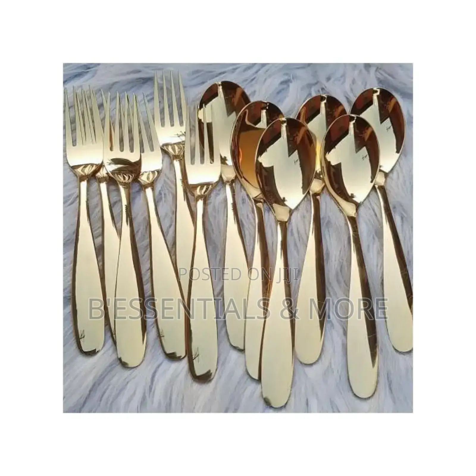 Gold Plated Stainless Steel Spoon and Fork:12pcs