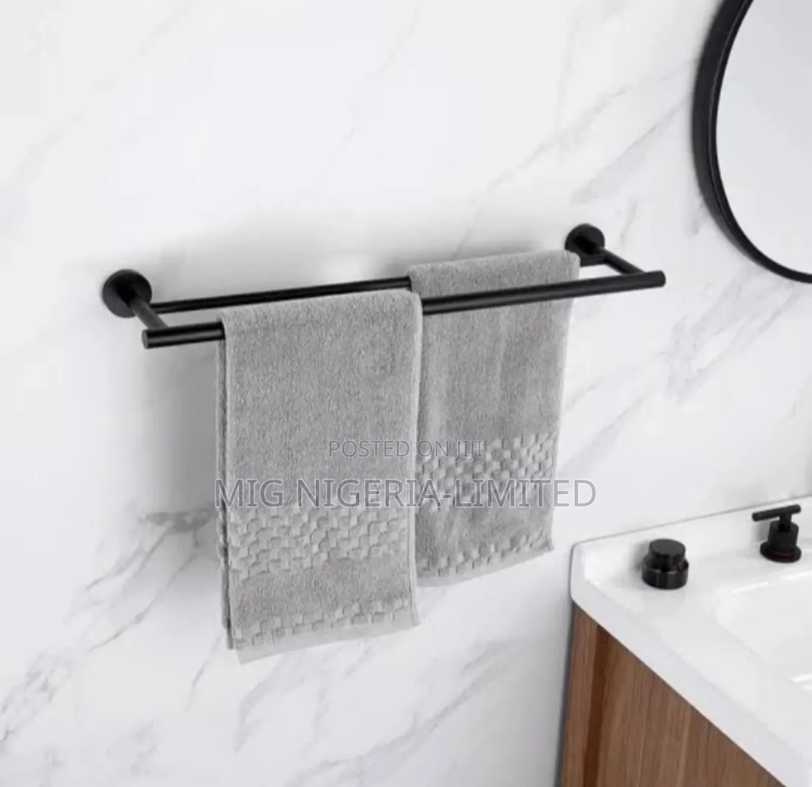 Double Bath Towel Bathroom Hanger 60cm