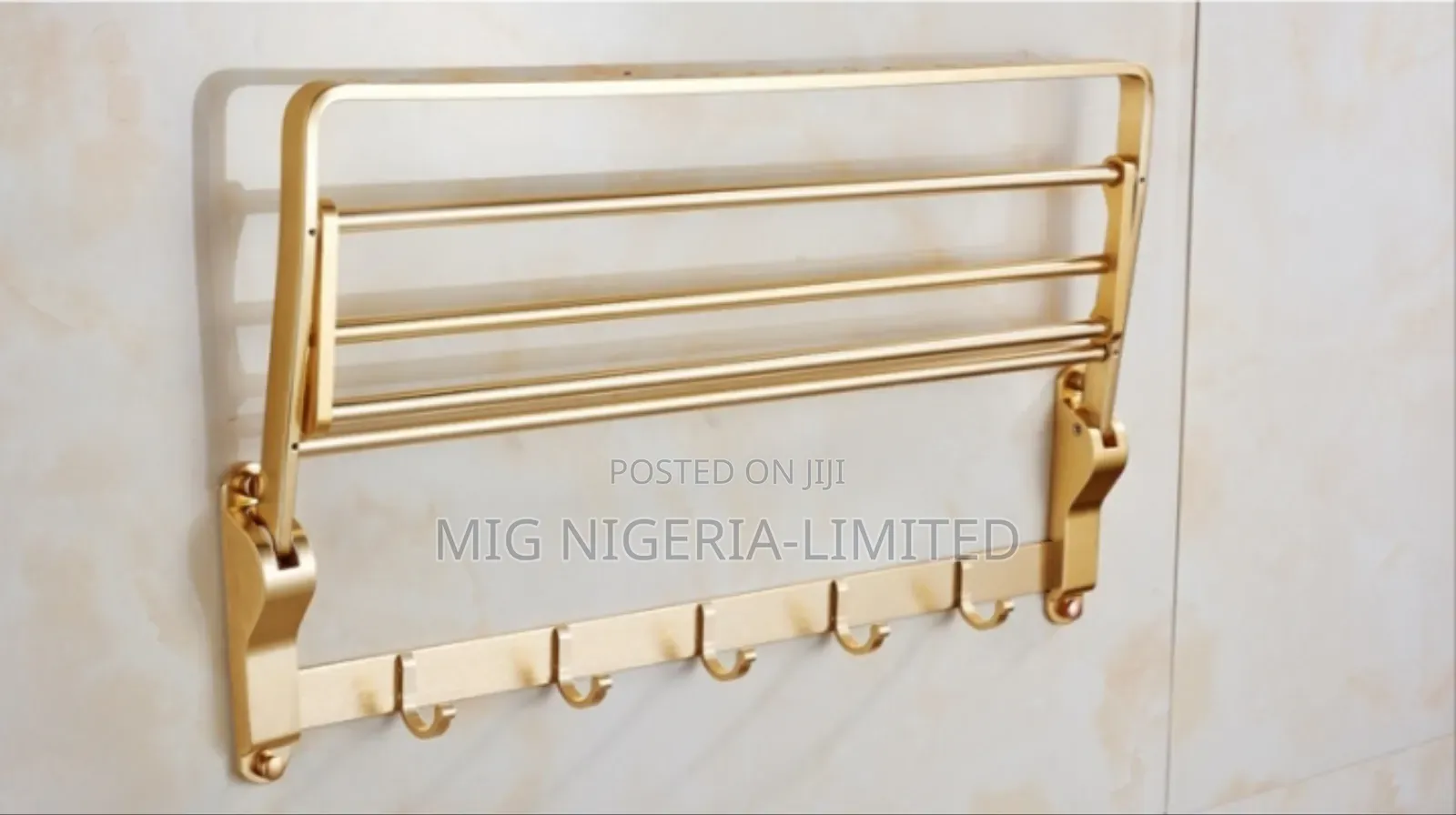 Gold Multiple Double Towel Bar Bathroom Hanger With Hook