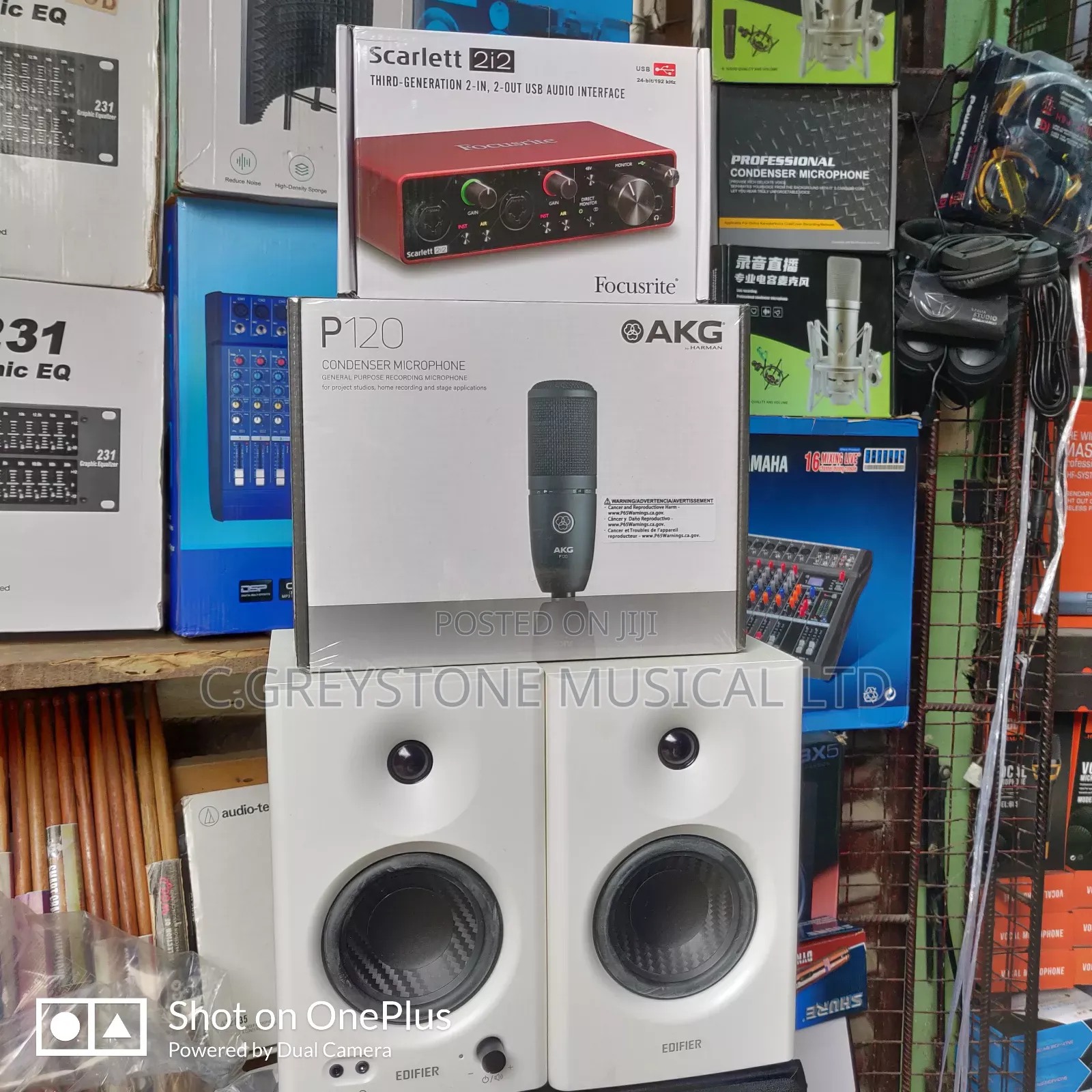 Complete Studio Equipment .Monitor SPK AKG P120 + 2i2 Card