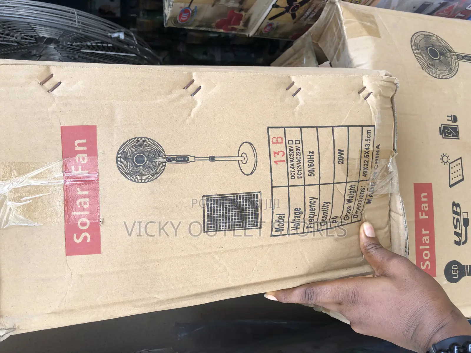 Original Rechargeable Solar Fan With 16” Inches
