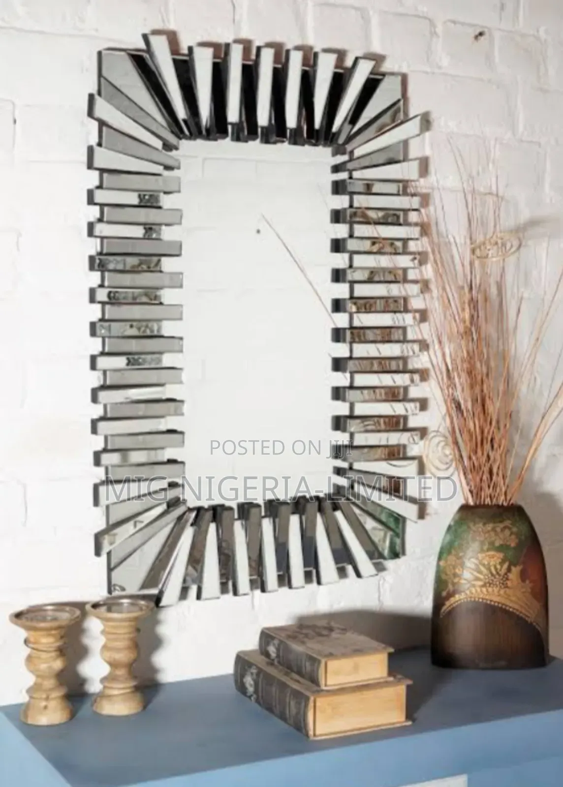 Wall Silver Vintage Decorative Mirror 38"X28"