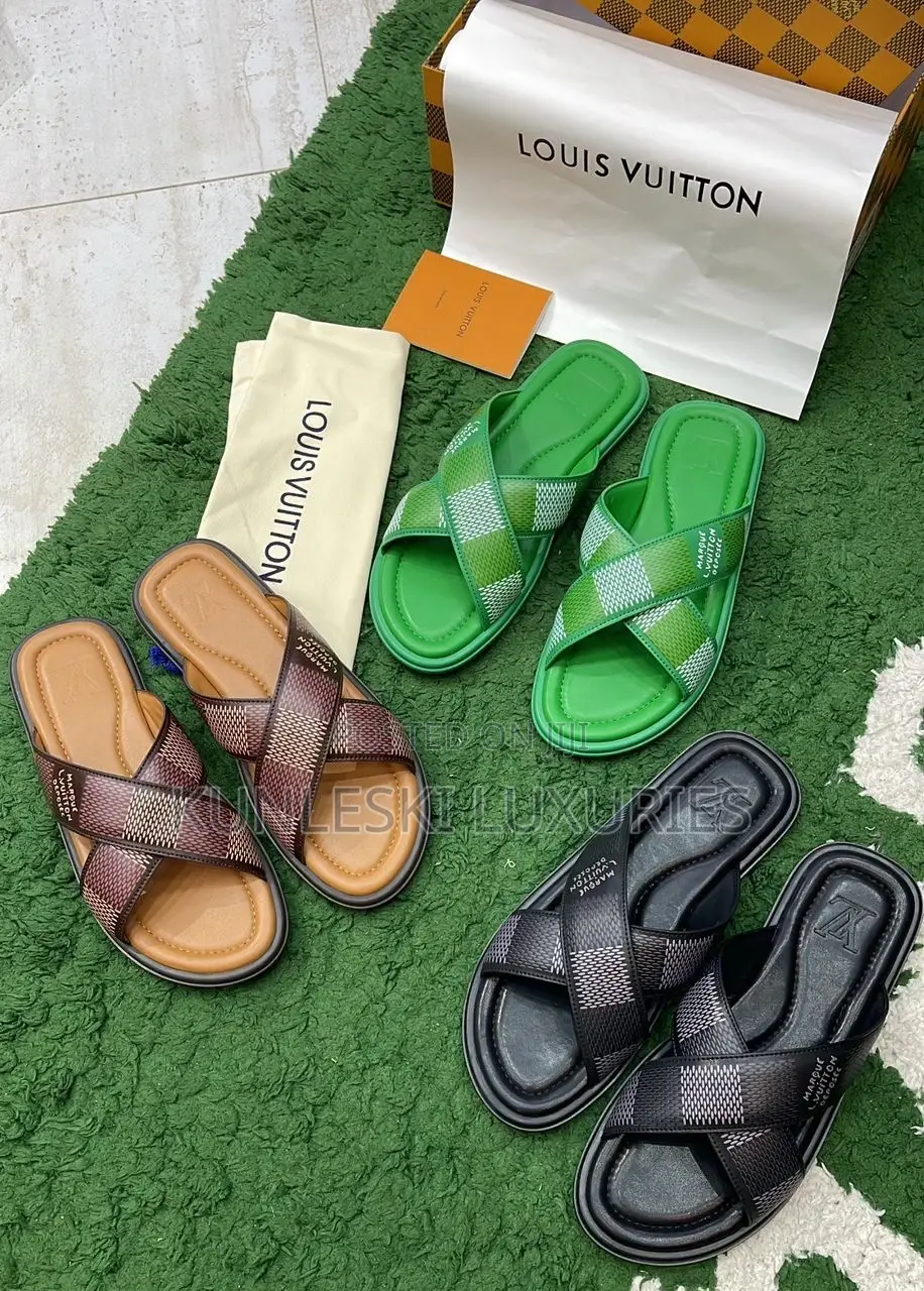 Original Louis Vuitton Luxury Leather Slippers