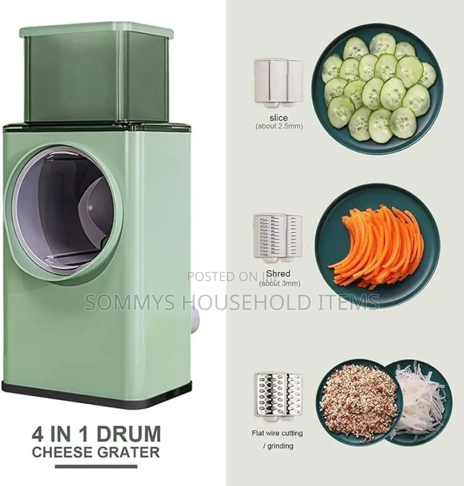4in1 Rotary Drum Veggies Cutter