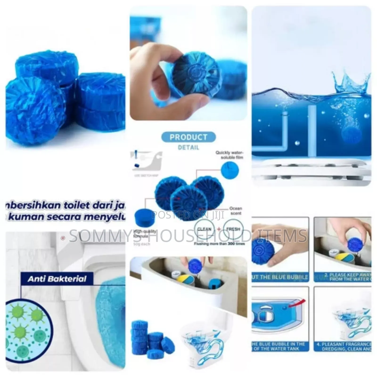 10pcs/Pack Toilet Bowl Blue Cleaner