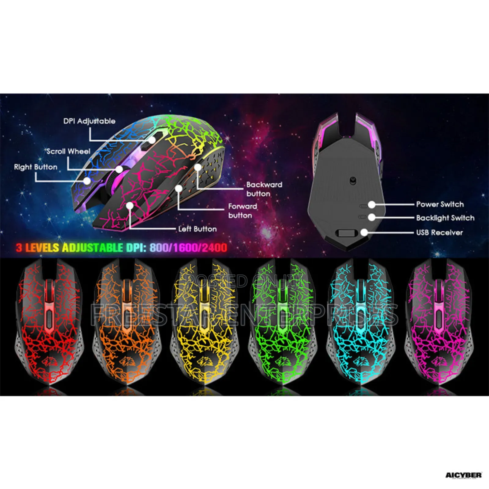 T50 RGB Wireless Gaming Keyboard and Mouse. Ziyoulang.
