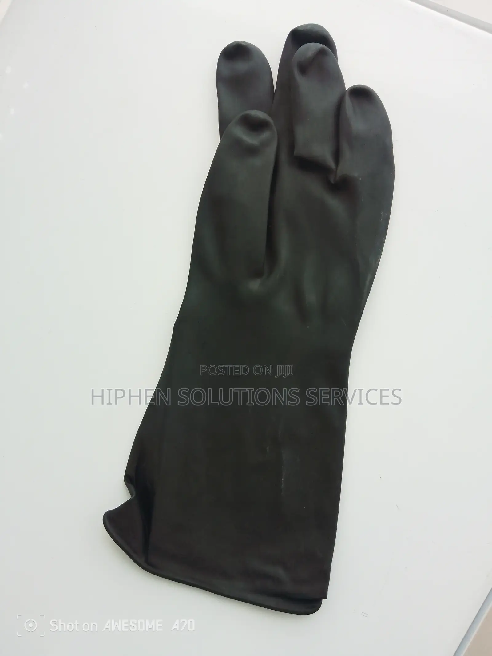 Rubber Black Chemical Resistant Safety Gloves